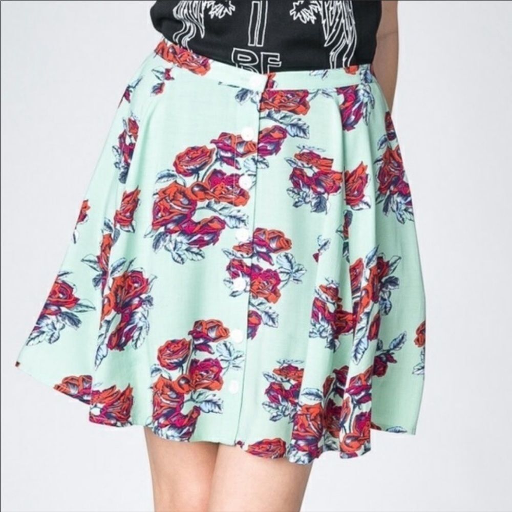 Mink Pink Bad Romance button front skater skirt